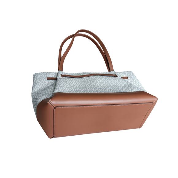 Michael Kors Jet Set Signature Tote Brown MK Logo Shoulder Bag - Picture 12 of 16